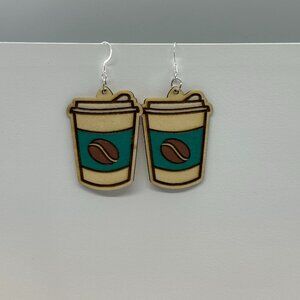Large Coffee Bean Cup Earrings